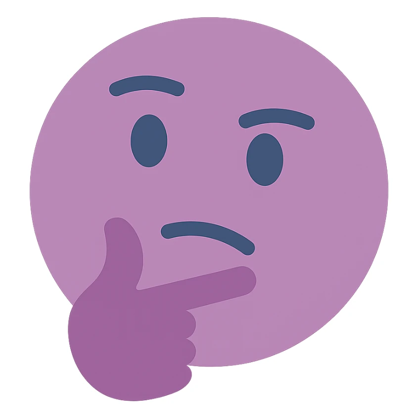 A dull purple The thinking face sticker