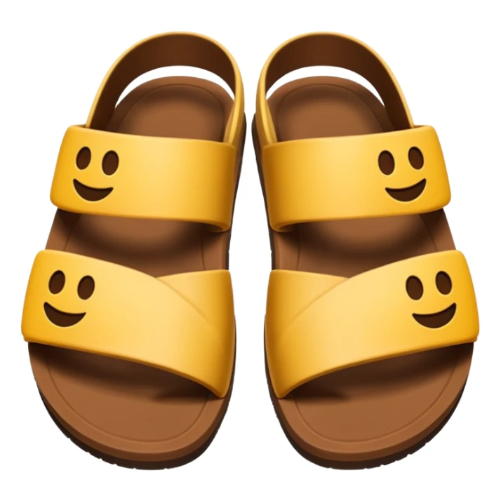 plain sandal bottom, minimal detail, emoji style, viewed from the bottom sticker