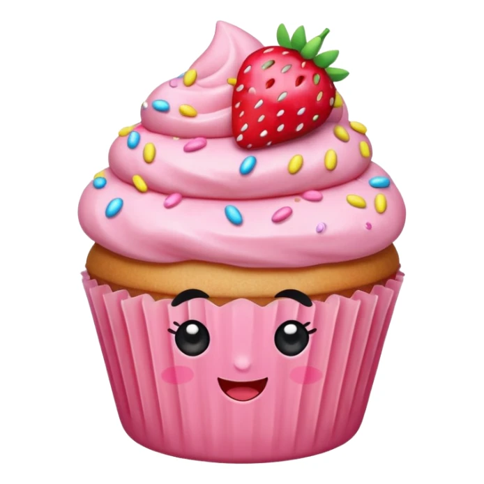 kawaii strawberry cupcake sticker