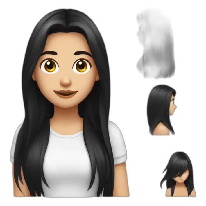 German teen with long black hair and highlights sticker