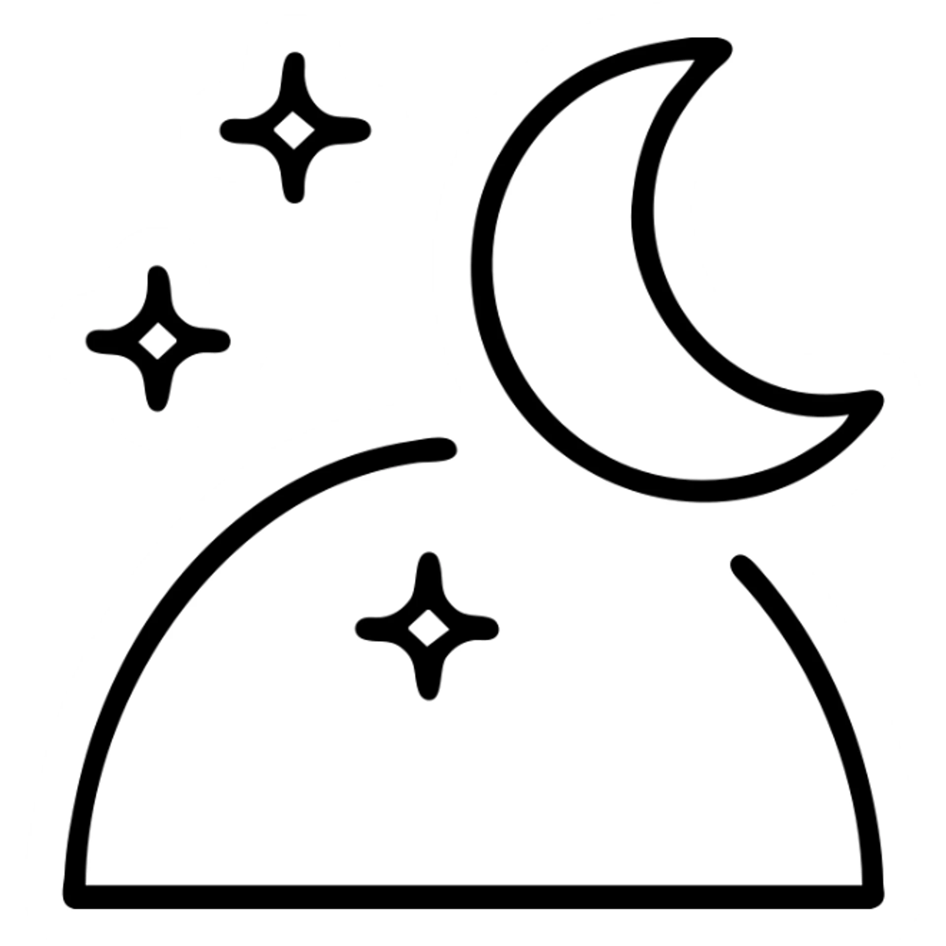 minimalist space agency logo with moon and stars sticker