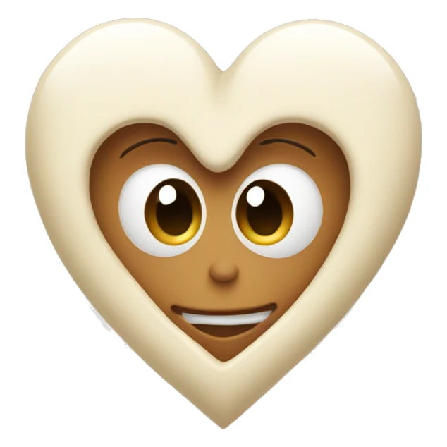 Cream heart  sticker