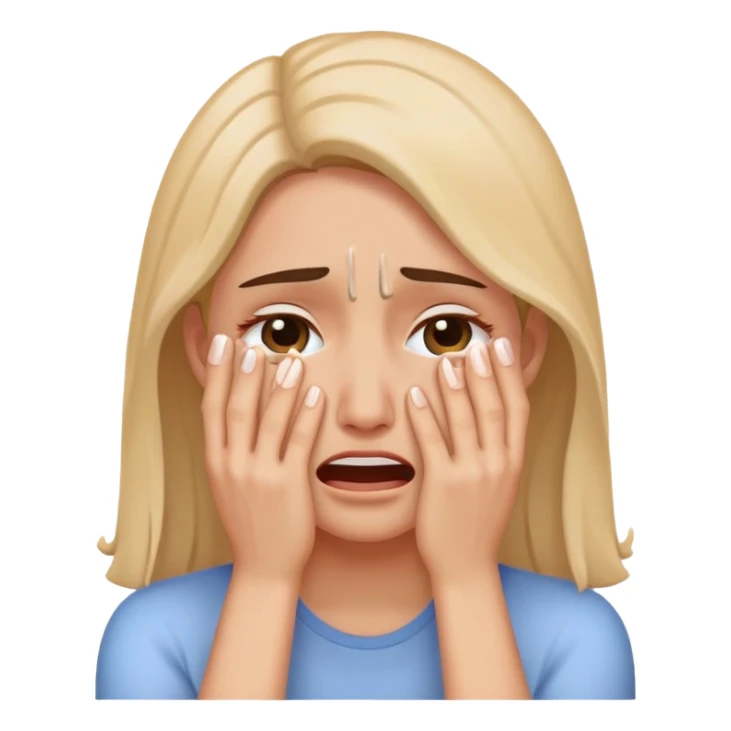 crying woman covering her face with hands sticker