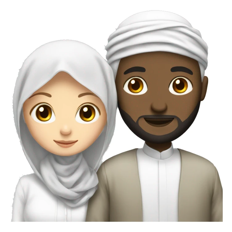 Girl with white hijab and islamische man Married  sticker