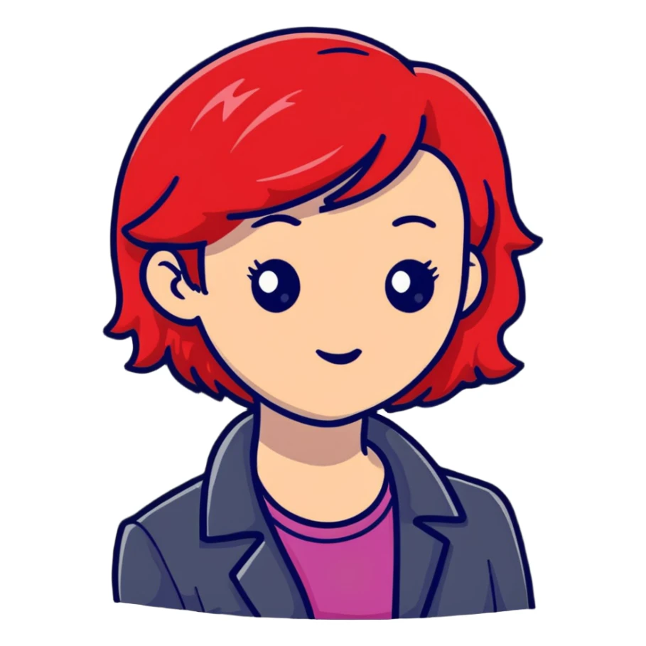 beautiful woman with vibrant red hair sticker