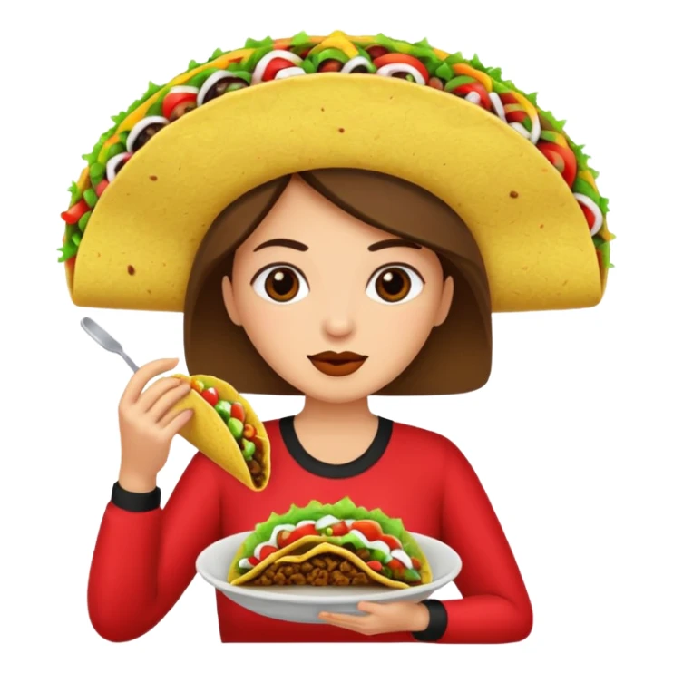 taco eating woman sticker