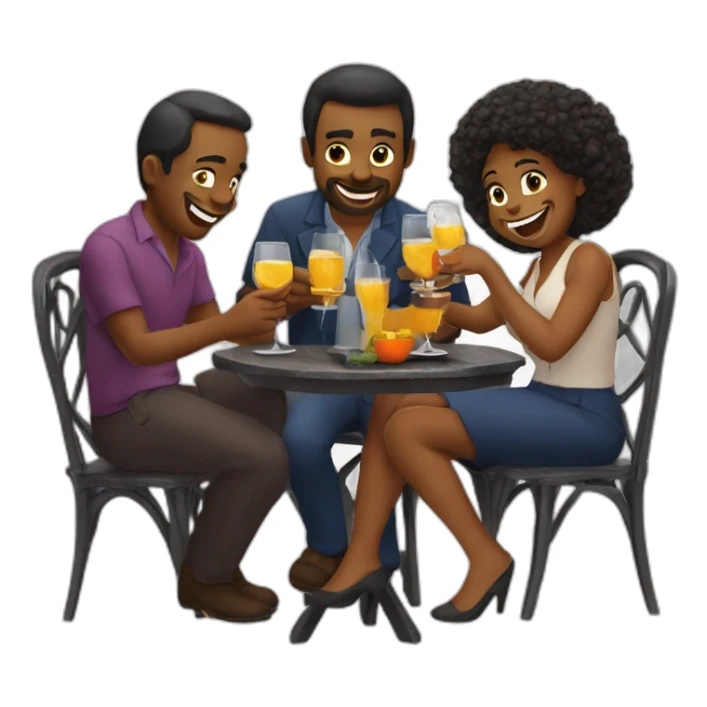 the grillon family having an aperitif sticker