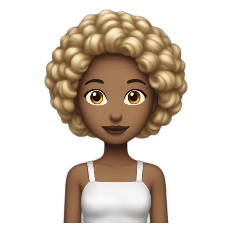 Fille peau blanche tresses cheveux noir sticker