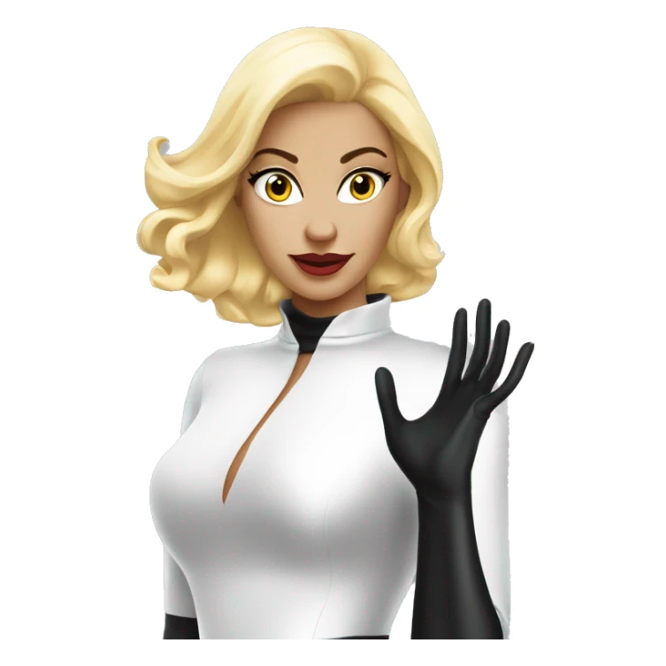 Black Latex gloves blonde elegant woman sticker