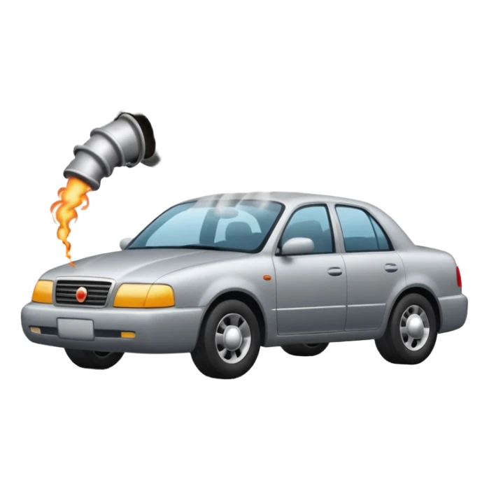 smoke coming out of a car silencer  sticker