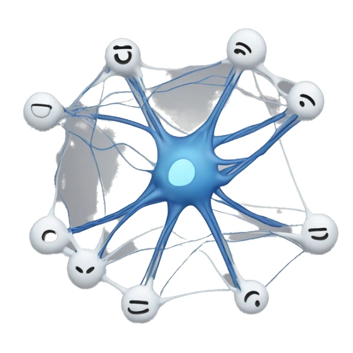 Neural Network Diagram: A graphic depicting interconnected nodes and layers, resembling neurons in the brain sticker