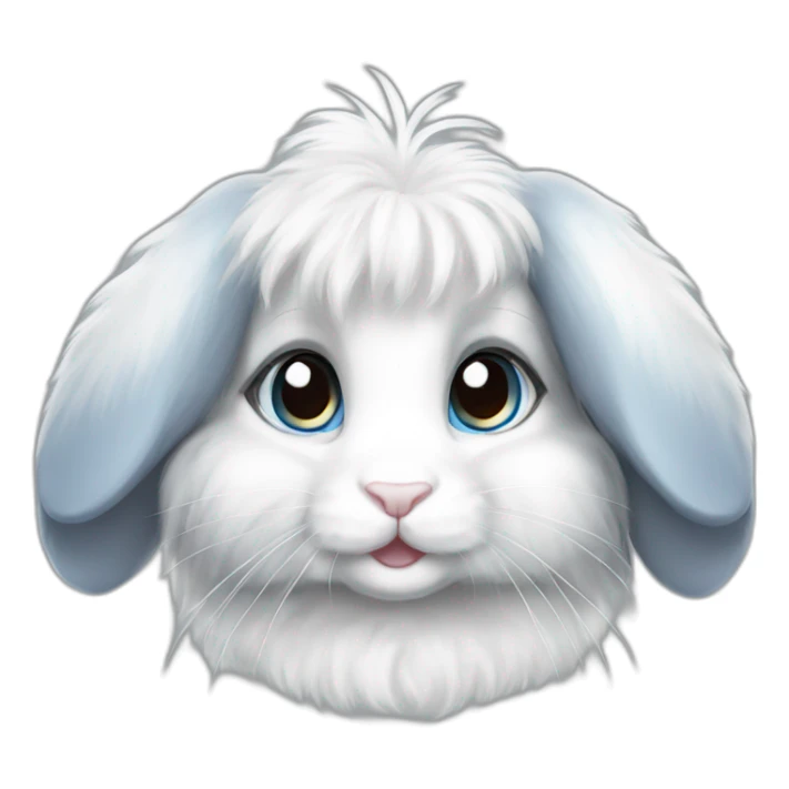 blue eyed white and grey angora rabbit sticker