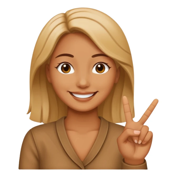 a woman says peace with her hand sticker