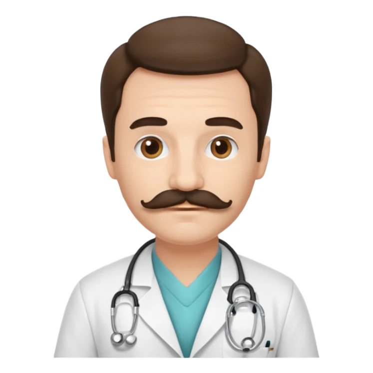 doctor with mustaches sticker