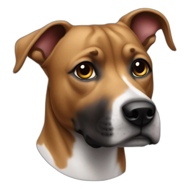 Staffi  noir avec les oreilles recoube sticker