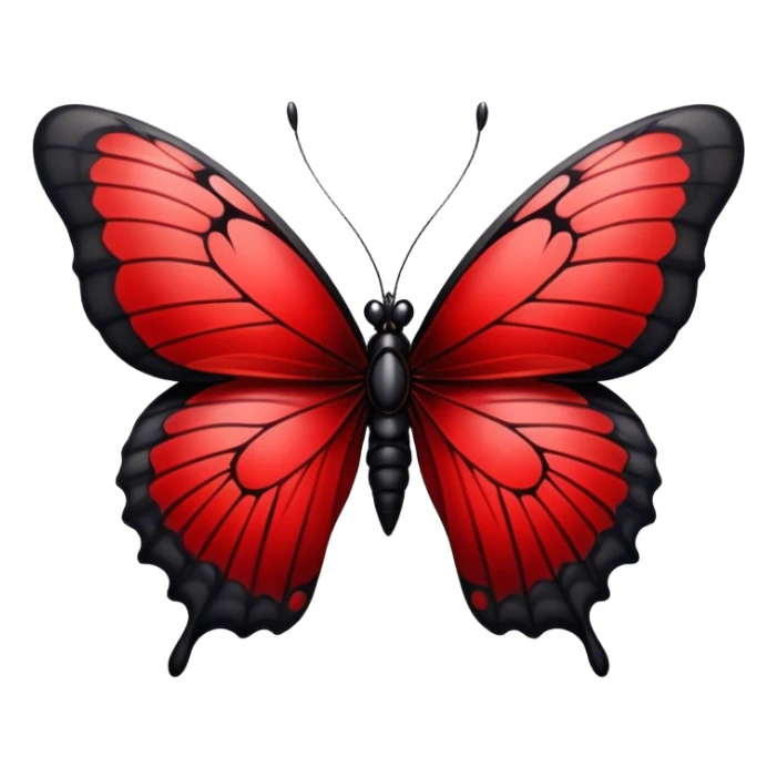An Edgy crimson-blood-red obsidian-black beautiful butterfly sticker