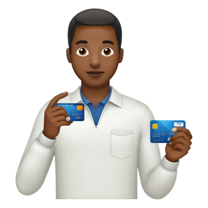 Black male giving debit card sticker