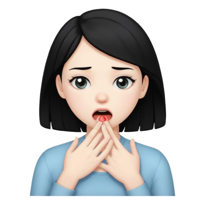 Black haired girl choking herself sticker