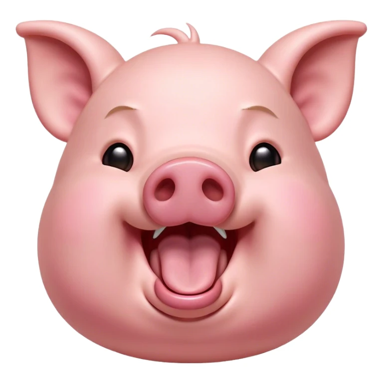 Cinematic Cute Yawning Pig Portrait Emoji, Head tilted slightly with a dramatic, wide-open yawn, showcasing a soft, smooth rosy-pink hide with droopy ears, round beady eyes barely open in drowsy contentment, Simplified yet irresistibly adorable features, highly detailed, glowing with a soft, cozy glow, high shine, relaxed yet expressive, stylized with a touch of whimsical charm, bright and endearing, soft glowing outline, capturing the essence of a sleepy yet affectionate pig, so drowsy it feels like it could stretch out of the screen and curl up for a nap! sticker