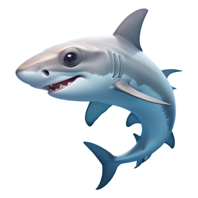 Cinematic Cute Hammerhead Shark Portrait Emoji, Head tilted playfully and inquisitively, with a charming, distinctive hammer-shaped head and wide, expressive eyes on either side, a sleek, smooth body accented by gentle fin curves, Simplified yet irresistibly adorable features, highly detailed, glowing with a soft, inviting ocean glow, high shine, affectionate and lively, stylized with a touch of whimsical marine charm, soft glowing outline, capturing the essence of a mischievous yet endearing hammerhead that seems as if it could swim out of the screen into your heart! sticker
