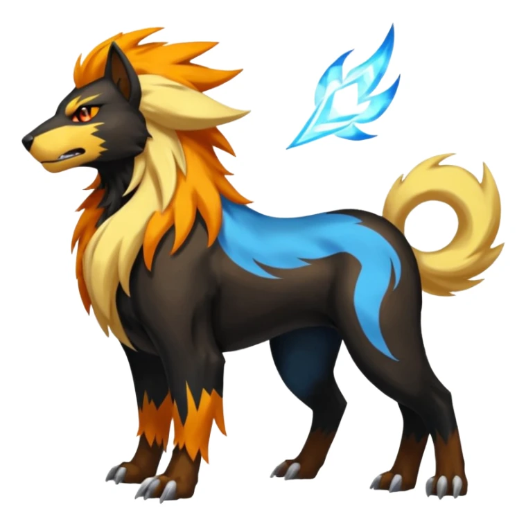 Entei-Houndoom-Manectric-Luxray-Fakémon-fusion-animal-creature, full body  sticker