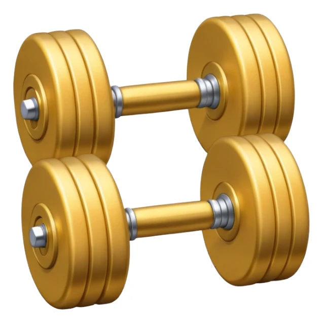 A simple dumbbell with two round weights, symbolizing fitness and strength. Minimal details, flat colors, emoji-like design. sticker