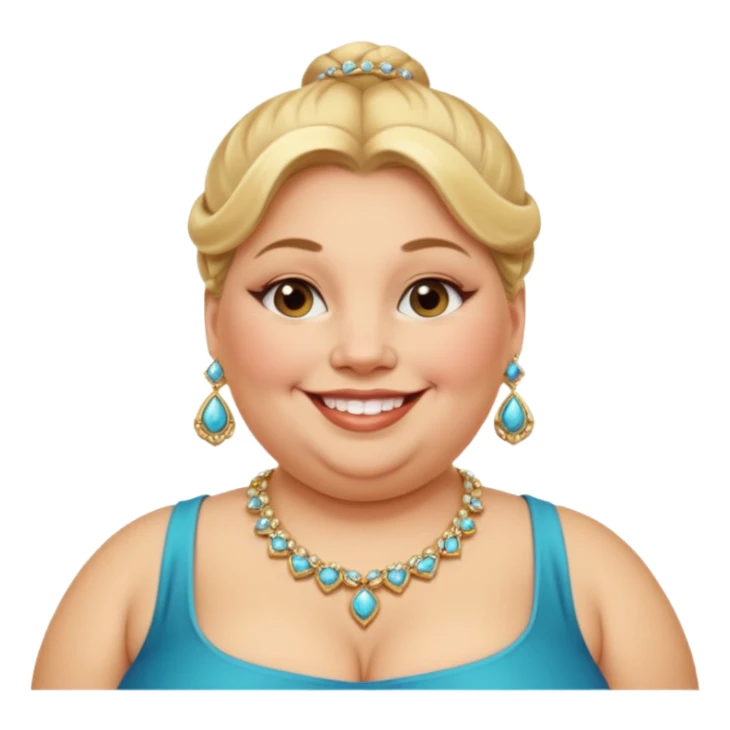 very obese rich blonde bun haired woman sticker