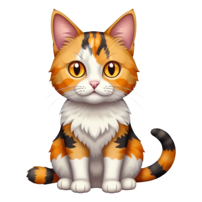 full body colourful light patched calico tabby cat with hazel eyes sticker