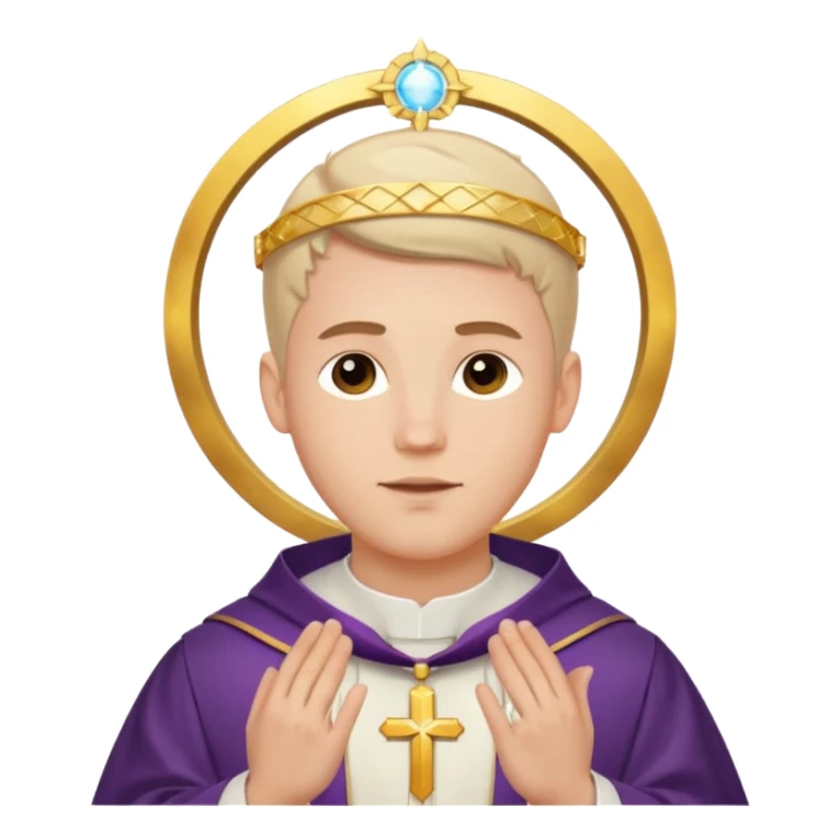 Graduating young priest catholic white man, catholic, with spirit saint over his head sticker