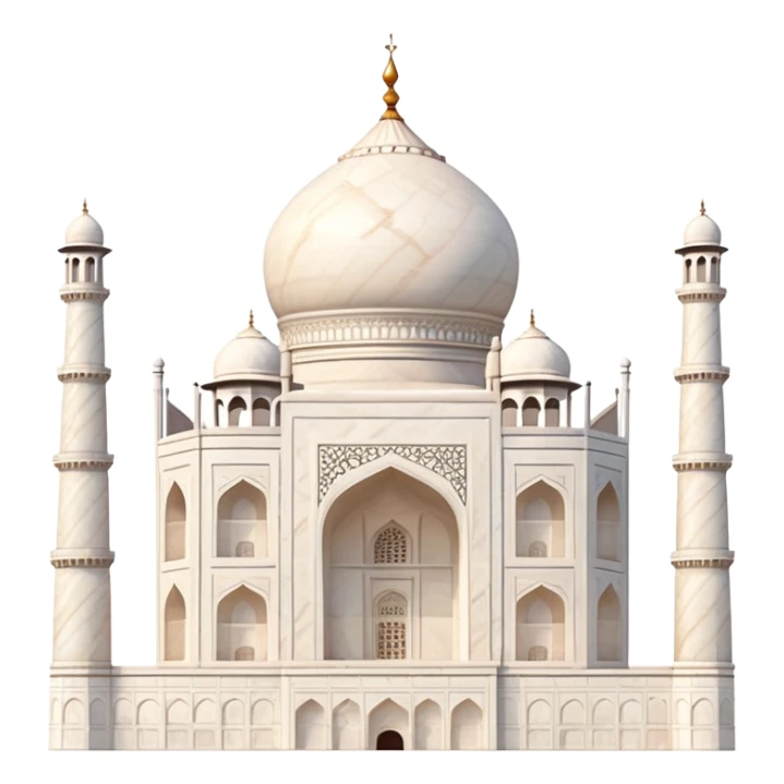Taj Mahal with soft subtle colors, not vivid sticker