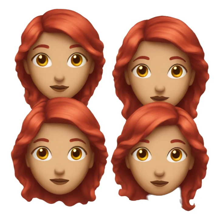 woman with cherry red hair sticker
