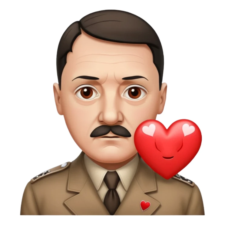 Adolf hitler showing heart emoji  sticker