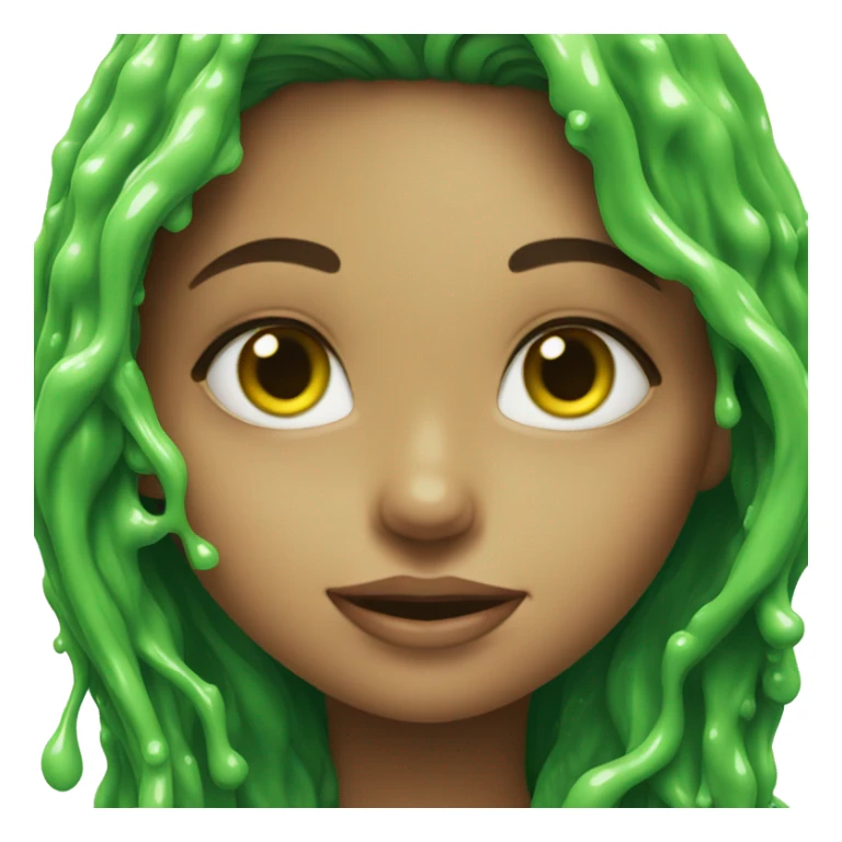Girl covered in green slime sticker