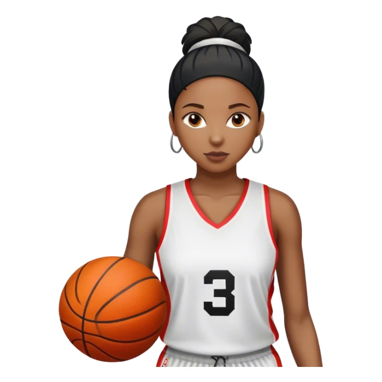 Black Female basketball player plain jersey #3 sticker