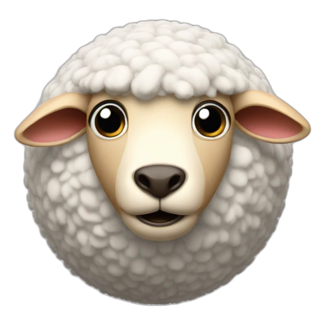 3d sphere with a cartoon Sheep skin texture with big beautiful eyes sticker