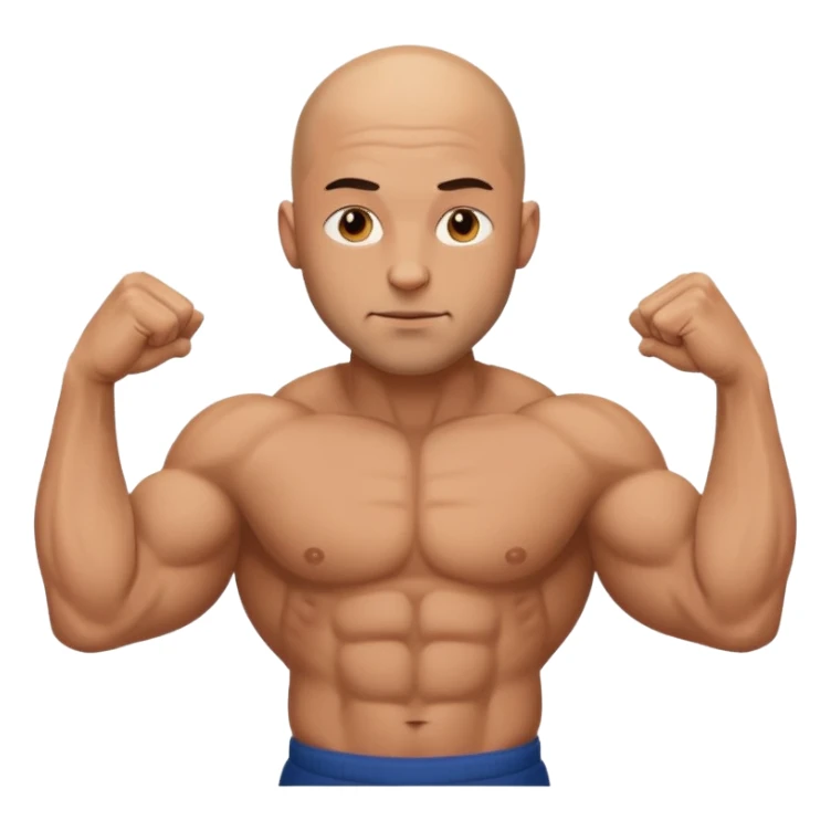 gym daddy with no hair 35 years old flexing muscle sticker