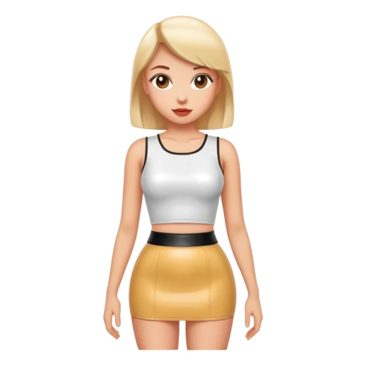 tight  short mini latex skirt and short top  sticker