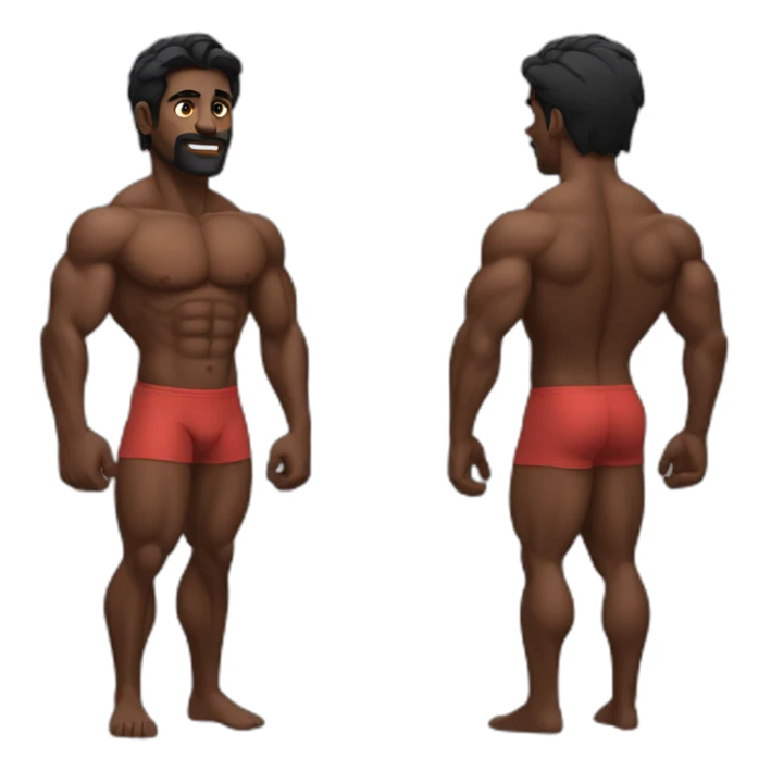 dark skinned Indian bodybuilder sticker