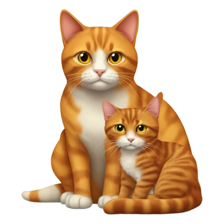 Ginger and a Tortoiseshell colour cat sat next together  sticker
