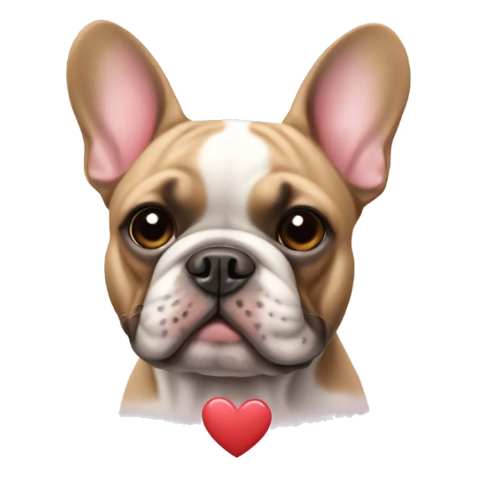 French bulldog with hearts sticker