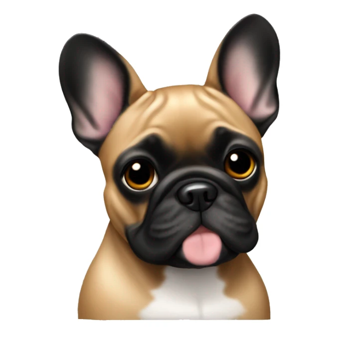 Fawn French bulldog with black face sticker