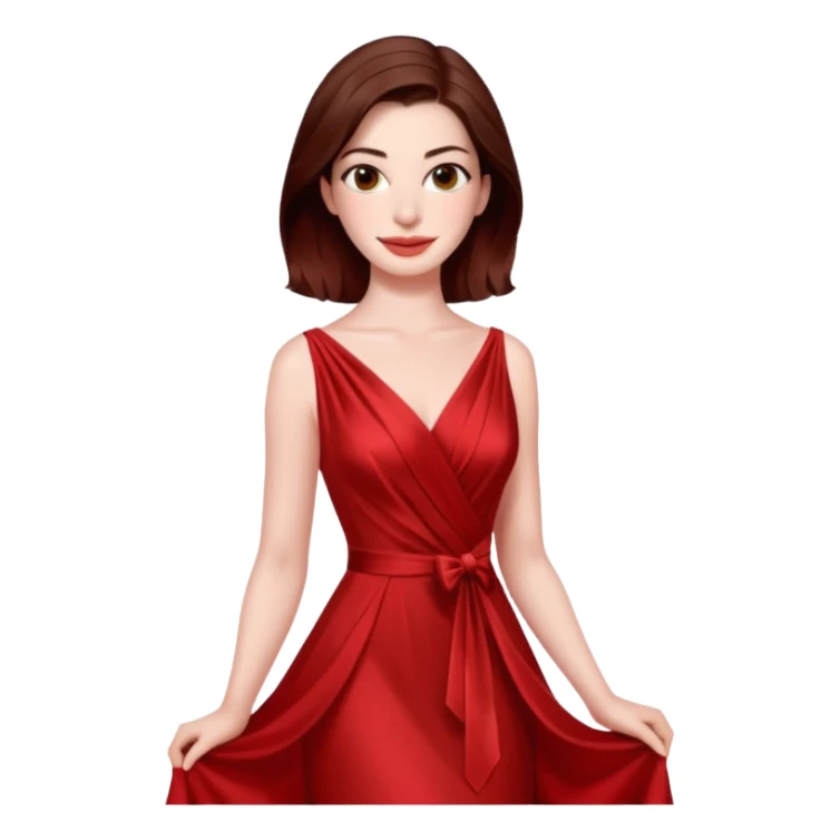 Anne Hathaway in red dress, hot sticker