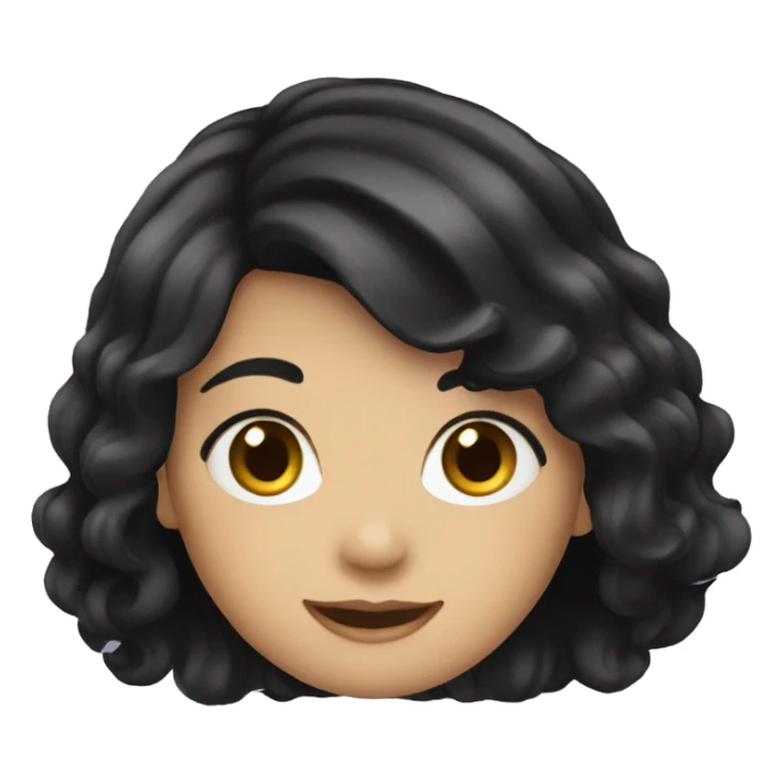 Girl black hair waving sticker