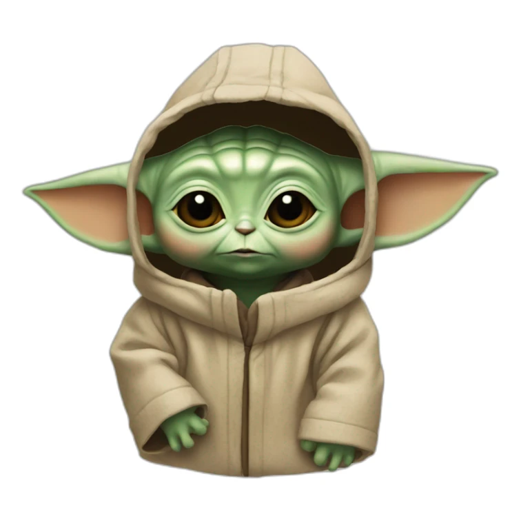 Baby Yoda with beskar sticker