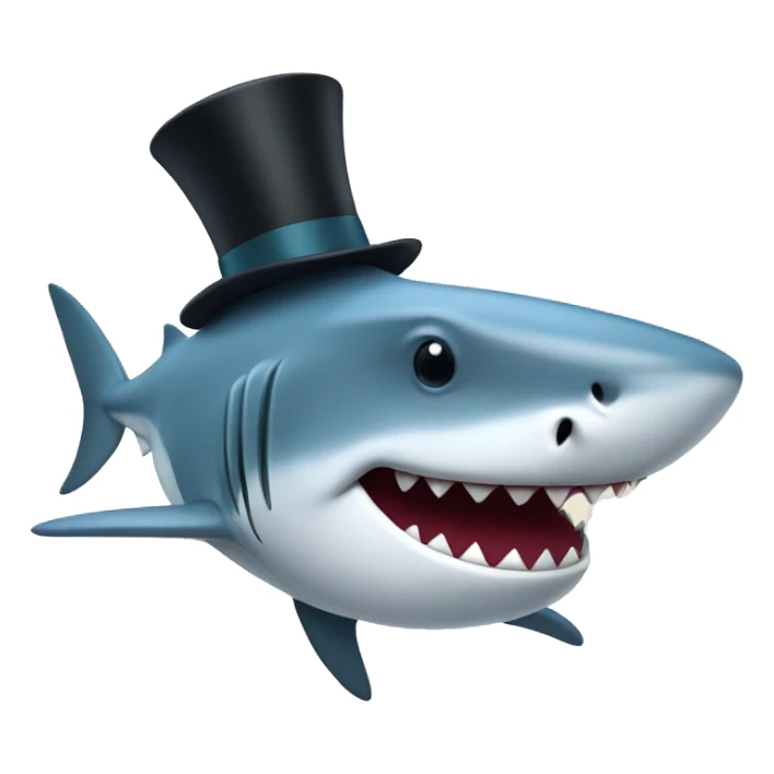 Shark with a top hat sticker
