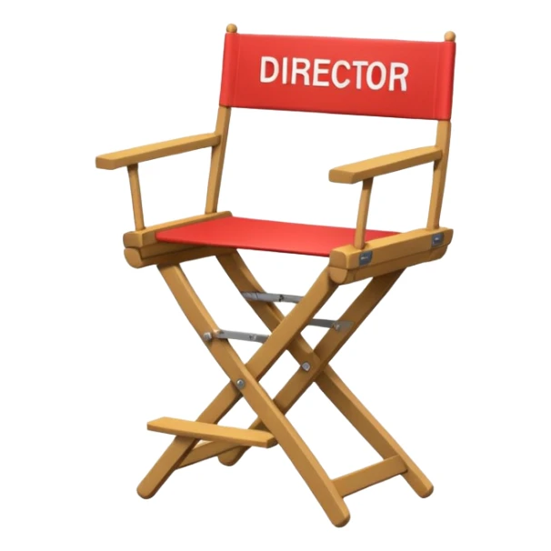 Director’s chair – foldable chair with “Director” text. sticker