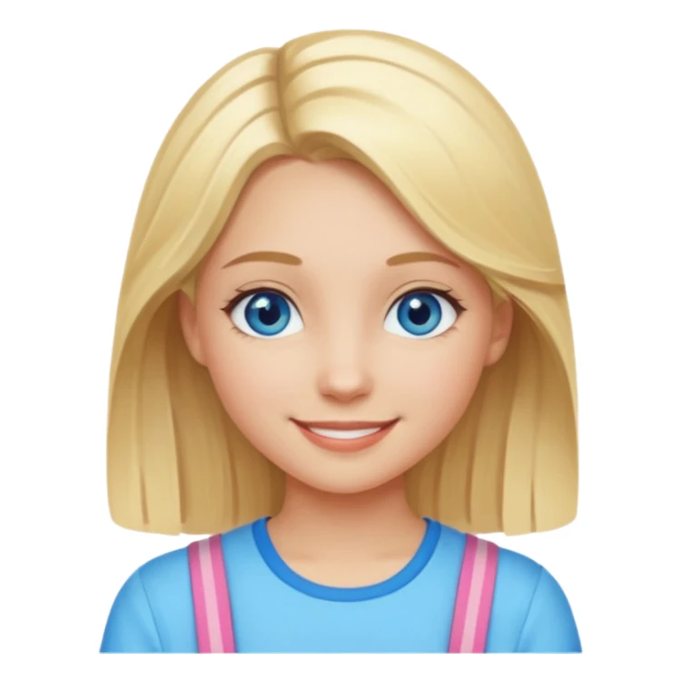 blonde hair blue eyes girl summer sticker