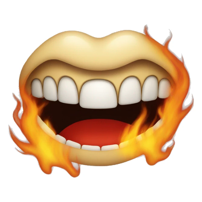 Mouth on fire sticker