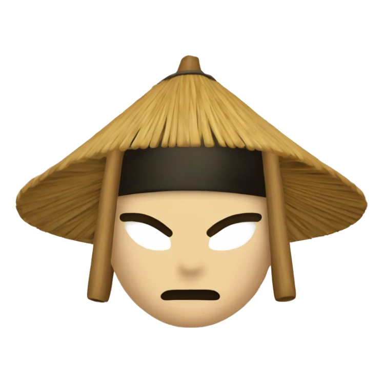 Top of wooden straw samurai hat sticker