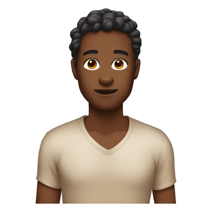 😐 emoji but with brown skin sticker